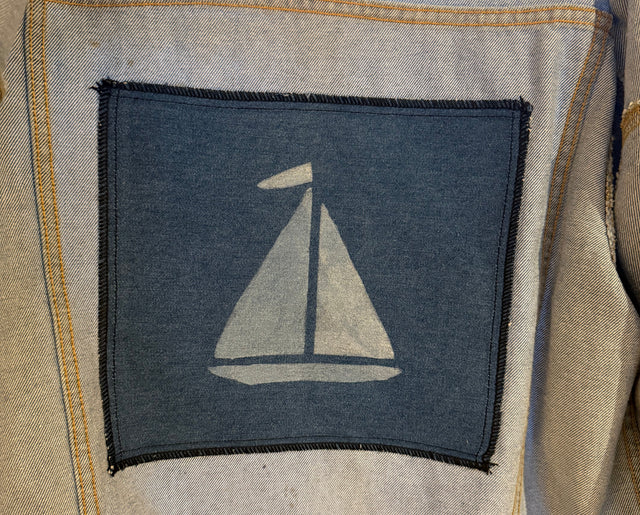 Embossed Denim Anchor Jacket