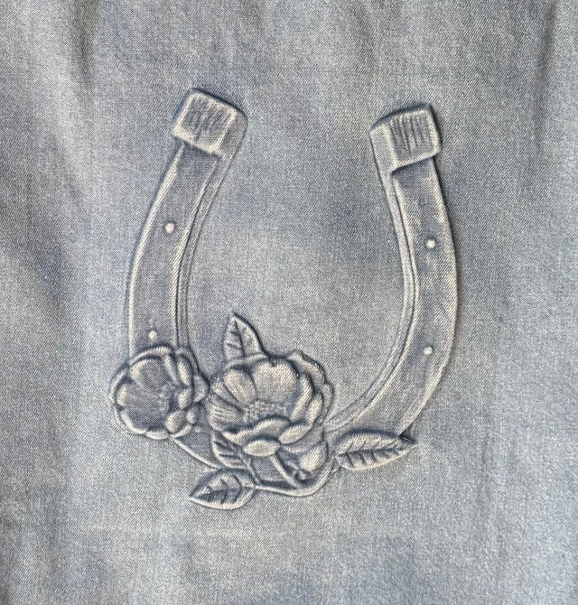 Lightweight Embossed Denim Horseshoe Shirt