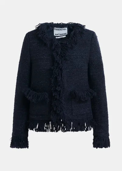 Iskra Fringed Jacket - Navy