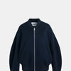 Oversized Wool Bomber Jacket - Navy
