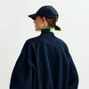Oversized Wool Bomber Jacket - Navy
