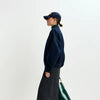 Oversized Wool Bomber Jacket - Navy