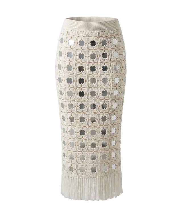 Gloss Tide Gypset Midi Skirt- Natural