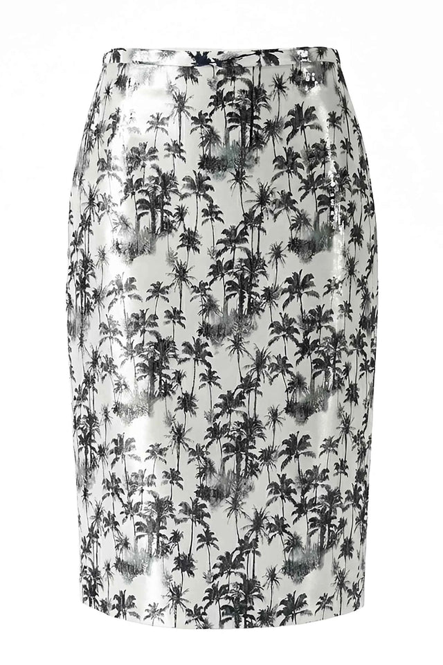 Black Palms Pencil Skirt