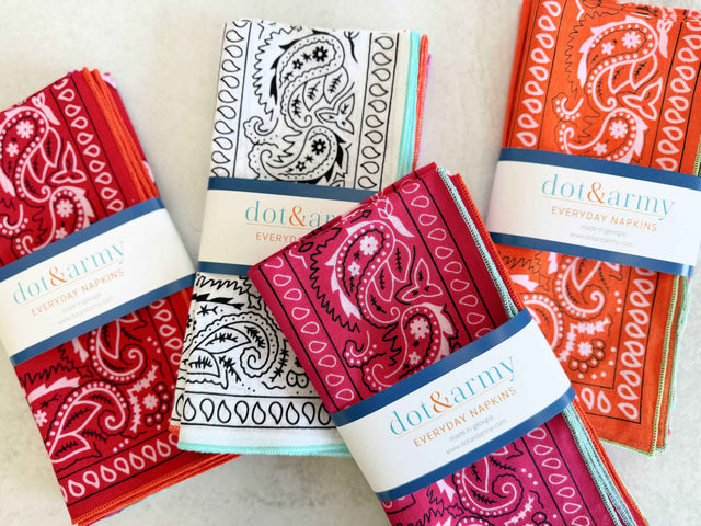 Bandana Cloth Napkins, set of four: White