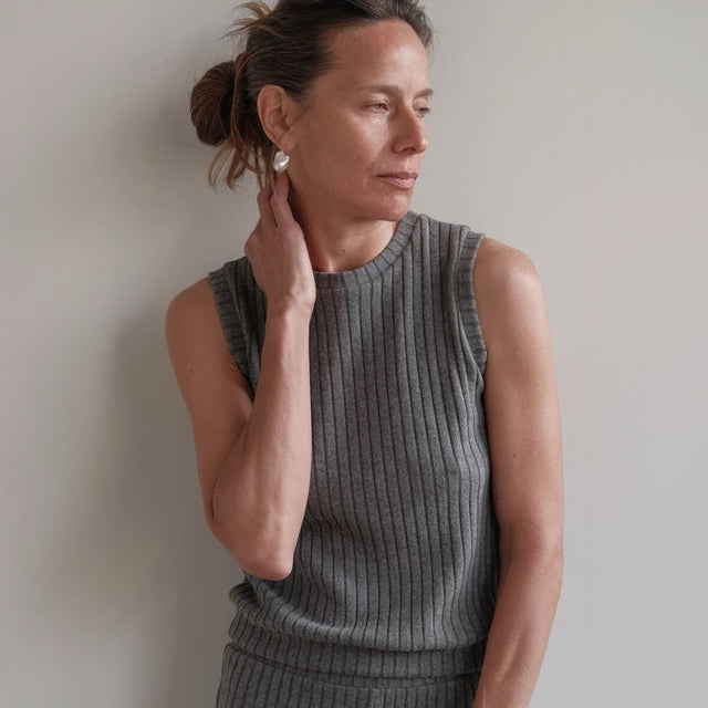 Donni Rib Tank- Grey