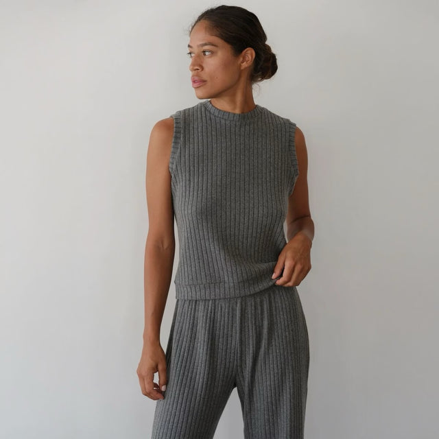 Donni Rib Tank- Grey