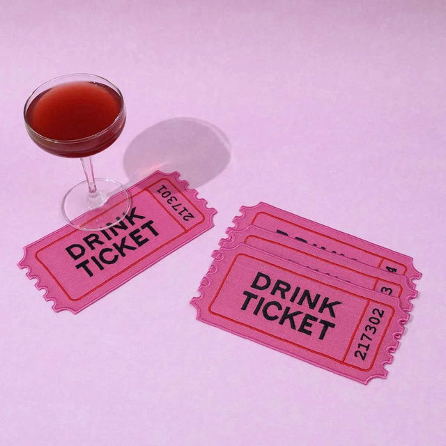 Drink Ticket Cocktail Napkins - Set of 4