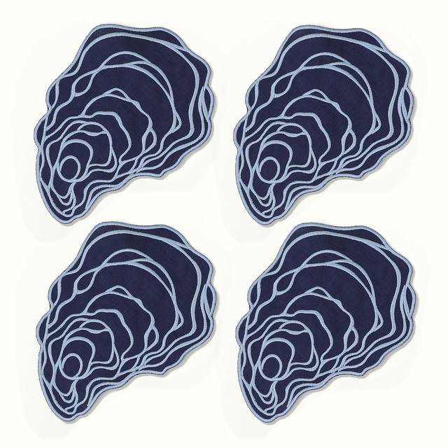 Oyster Linen Cocktail Napkins - Set of 4
