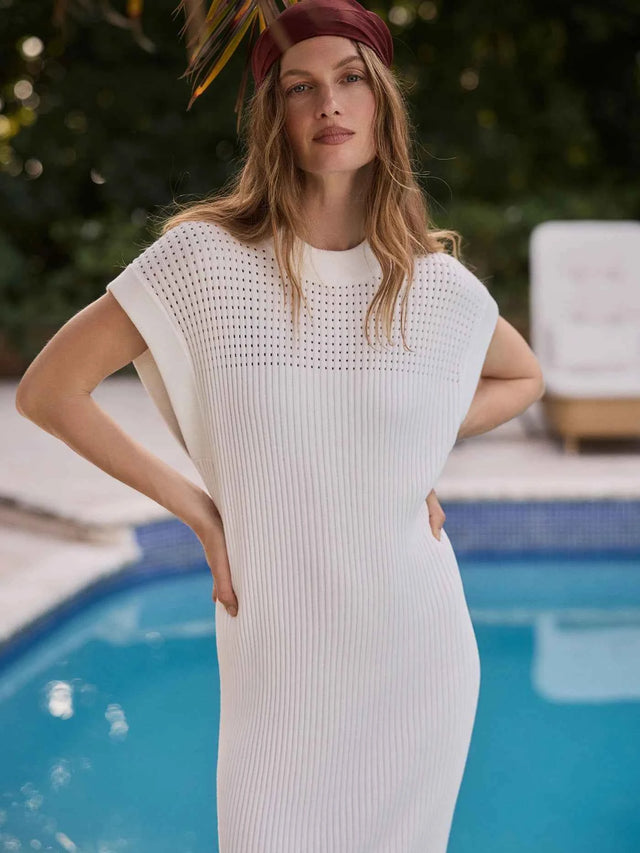 Cheston Relaxed Knit Dress - White