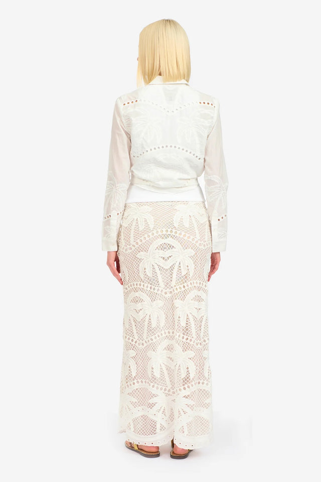 Ex Boyfriend Shirt- White Bohemian Palms