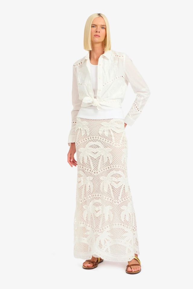 Ex Boyfriend Shirt- White Bohemian Palms
