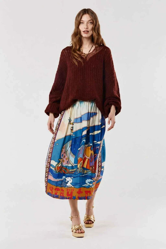 Vanessa Nautical Midi Skirt
