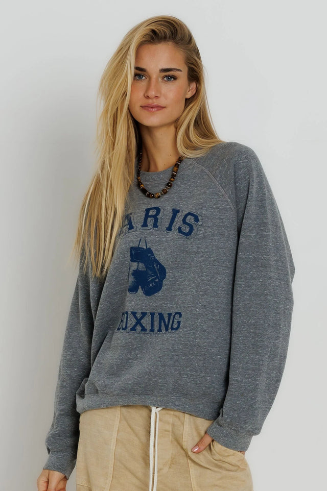Paris Boxing Raglan Crew
