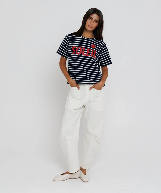 Soleil Stripe Tee- Navy Stripe