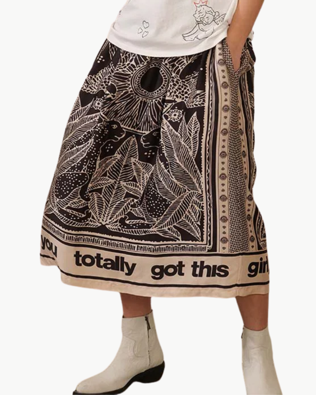Rosalee Printed Skirt in Mystic