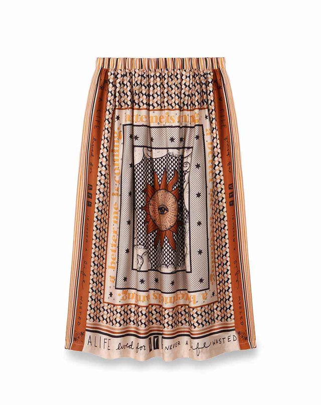 Rosalee Tattoo Midi Skirt