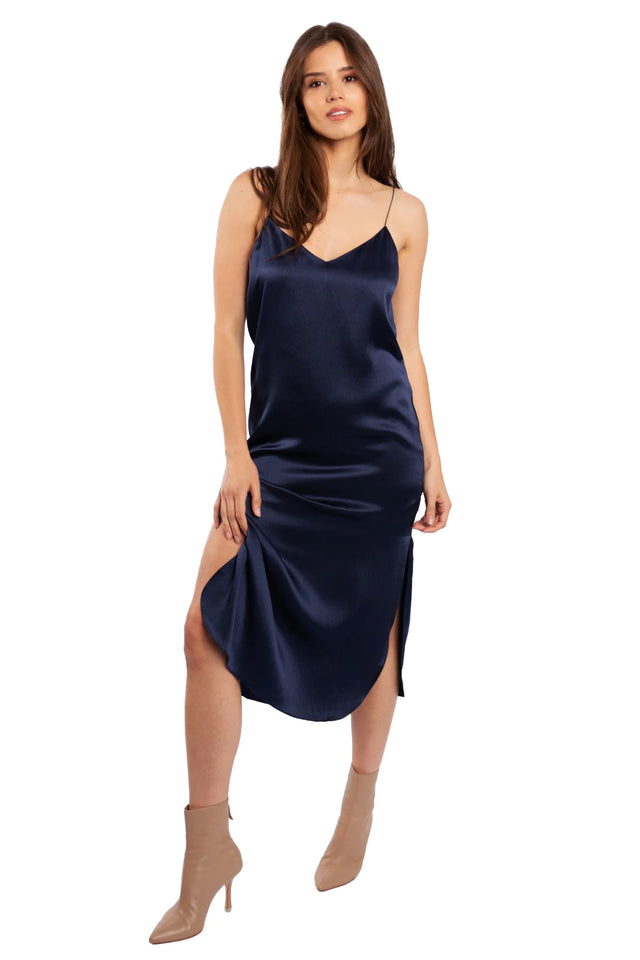 Sally Slip Dress in Navy