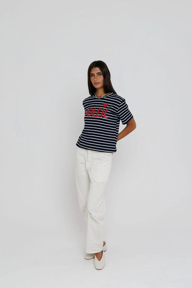 Soleil Stripe Tee- Navy Stripe