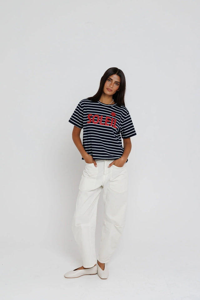 Soleil Stripe Tee- Navy Stripe