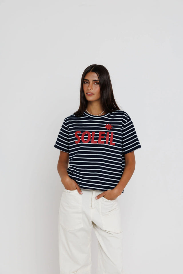 Soleil Stripe Tee- Navy Stripe