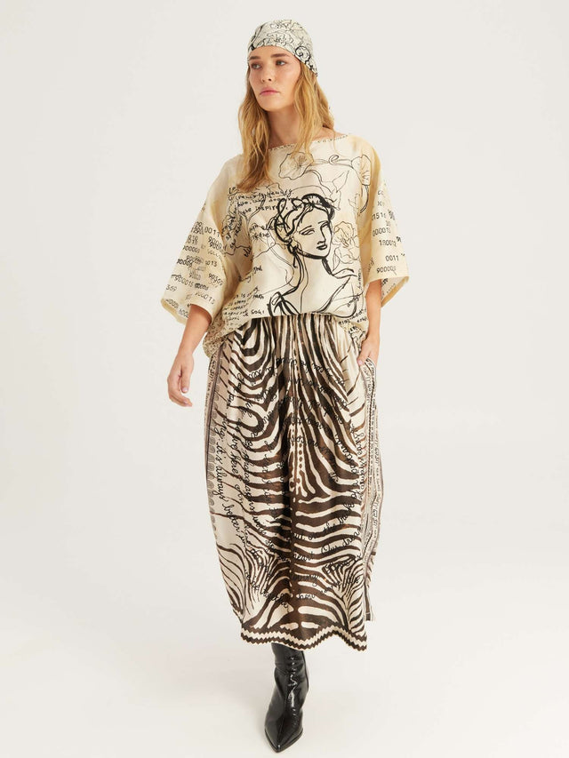 Vanessa Noir Muse Midi Skirt