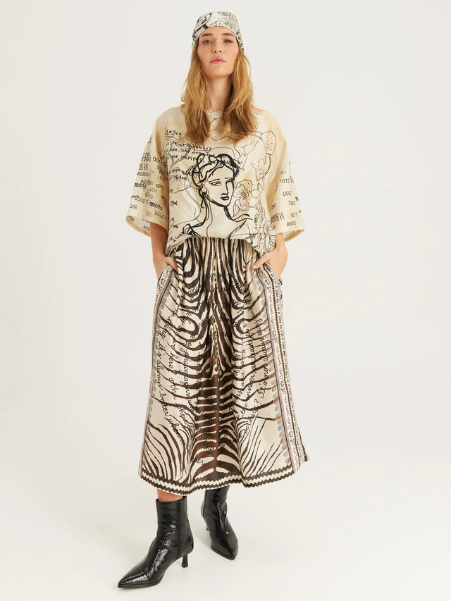 Vanessa Noir Muse Midi Skirt
