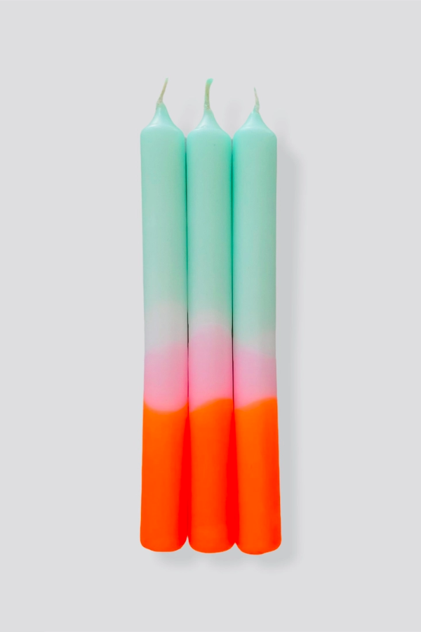 Dip Dye Neon Candles - Spring Sorbet